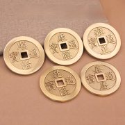 Large Thick Bronze Coin Treasure House Stabilizer Antique Style Kangxi Shunzhi Doorstone Threshold Pressing Special Use