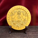 Outdoor Decorative Metal Alloy Mountain Sea Town Ornaments Eight Trigrams Mirror Convex Mirror Front Door Indoor Hanging Decoration