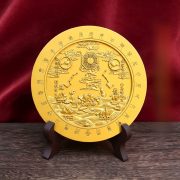 Outdoor Decorative Metal Alloy Mountain Sea Town Ornaments Eight Trigrams Mirror Convex Mirror Front Door Indoor Hanging Decoration