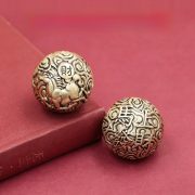Solid Brass Handheld Money Ball for Stress Relief and Playability Chinese Cultural Artistic Handcraft Ornament for Decoration