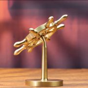 Bronze Steering Wheel Ornament Creative Stress Relief Nautical Theme Desktop Decoration EDC Bronze Craft Figurine - Image 2