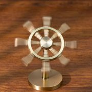 Bronze Steering Wheel Ornament Creative Stress Relief Nautical Theme Desktop Decoration EDC Bronze Craft Figurine - Image 3