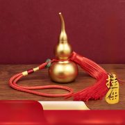 Bronze Gourd Ornament Hollow Imitation Gold Plated Car Decoration Pendant Open Gourd Perfect Gift Item Custom Metal Craft