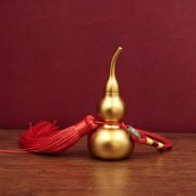 Bronze Gourd Ornament Hollow Imitation Gold Plated Car Decoration Pendant Open Gourd Perfect Gift Item Custom Metal Craft - Image 4