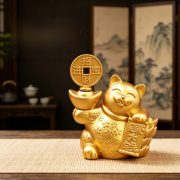 Alloy Wealth Attracting Cat Figurine Home Living Room Shop Counter Decoration Opening Gift Desktop Small Ornament Yuanbao Cat - Image 4