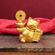 Rotating Wealth Attracting Cat Figurine Home Decorative Item Lucky Charm Money Symbol Desktop Ornaments Wholesale Drop Shipping