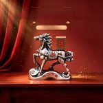 New Vintage Horse Year Instant Wealth Desktop Decoration Mahjong Spinning Stress Relief Ornament Custom Metal Craft