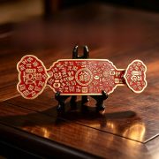 BaiCai RuYi Brass Relief Wealth Bringing Ornament Handmade Office Decorative Item For Living Room And Desktop Decoration