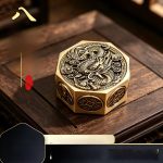 Elegant Eight-Sided Dragon Zodiac Money Spinning Relief Carving Stress Relief Handheld Craft Ornament Exquisite Workmanship