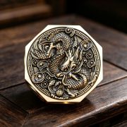 Elegant Eight-Sided Dragon Zodiac Money Spinning Relief Carving Stress Relief Handheld Craft Ornament Exquisite Workmanship - Image 4