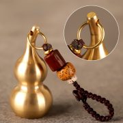 Bronze Car Keychain Hollow Open Gourd Personalized Creative Ornament Key Holder Accessory Automobile Keyring Craft - Image 2