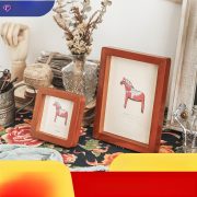Vintage Wooden Picture Frame Display Stand Custom Craft Ornament Album Puzzle Piece Seven-Inch Photo Decor Real Wood