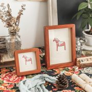 Vintage Wooden Picture Frame Display Stand Custom Craft Ornament Album Puzzle Piece Seven-Inch Photo Decor Real Wood - Image 4