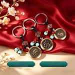 Lucky Bronze Zodiac Animal Pendant Rotating Money Keychain Favourable Custom Metal Craft Ornament For Chinese Zodiac Year