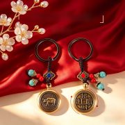 Lucky Bronze Zodiac Animal Pendant Rotating Money Keychain Favourable Custom Metal Craft Ornament For Chinese Zodiac Year - Image 3
