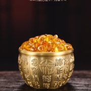 Bronze Relief Hundred Happiness Fishbowl Home Decoration Fortune Character Office Desktop Entrance Gift Art Crafts - Image 2