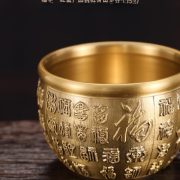 Bronze Relief Hundred Happiness Fishbowl Home Decoration Fortune Character Office Desktop Entrance Gift Art Crafts - Image 3