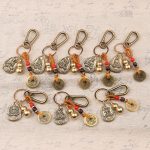 Bronze Zodiac Animal Lucky Buddha Vintage Keychain Creative Personalized Car Pendant Eight Guardian Deities Amulet