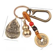 Bronze Zodiac Animal Lucky Buddha Vintage Keychain Creative Personalized Car Pendant Eight Guardian Deities Amulet - Image 4