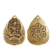 Bronze Chinese Zodiac Guardian Buddha Keychain Car Pendant Five Emperor Coins Gift Lucky Gourd Shape Red Soil Charm - Image 5