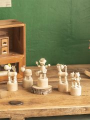 Retro Wooden Animal Figurines Desktop Decorations for Office Living Room Bedroom Creative Cute Custom Wood Craft Ornaments - Image 6