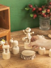Retro Wooden Animal Figurines Desktop Decorations for Office Living Room Bedroom Creative Cute Custom Wood Craft Ornaments - Image 7