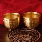 Bronze Liquor Cup Tea Table Cup Dragon And Phoenix Presenting Happiness Hundred Blessings Cup Home Worship Custom Metal Craft Ornament