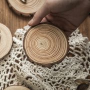 Handmade Custom Wood Craft Ornament Log Slices Vintage Growth Ring Solid Wood Decorative Background Wall Photography Props Zakka Materials - Image 3