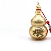 Portable Brass Gourd Hundred Happinesses Ornament Carry-On Fireproof Dragon Toothpick Holder Tassel-Decorated Craft - Image 2