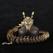Bronze Dragon Metal 3D Living Active God Dragon Ornaments Display Hall Exhibits Five Clawed Dragon Handheld Crafts - Image 3
