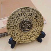Solid Brass Ornament Decorative Lucky Compass Handheld Wealth Attracting Prosperity Brings Gold Daily Progress Metal Craft