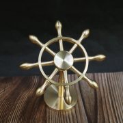 Bronze Little Boat Steering Desktop Ornaments Creative Desktop Decorations Rotating Top Windmill Smooth Sailing Hand Piece