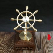 Bronze Little Boat Steering Desktop Ornaments Creative Desktop Decorations Rotating Top Windmill Smooth Sailing Hand Piece - Image 2