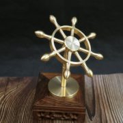 Bronze Little Boat Steering Desktop Ornaments Creative Desktop Decorations Rotating Top Windmill Smooth Sailing Hand Piece - Image 3