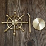 Bronze Little Boat Steering Desktop Ornaments Creative Desktop Decorations Rotating Top Windmill Smooth Sailing Hand Piece - Image 4