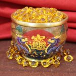 Large Size Painted Brass Rice Storage Jar Pure Copper Treasure Collecting Basin Decorative Item For Living Room Home