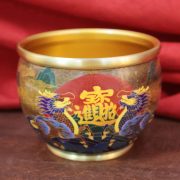 Large Size Painted Brass Rice Storage Jar Pure Copper Treasure Collecting Basin Decorative Item For Living Room Home - Image 2