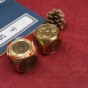 Bronze Six-Sided Rotatable Handle Ornaments Creative Tea Ceremony Table Zodiac Dice Decorations Turn The World Around Luck - Image 2