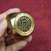 Bronze Six-Sided Rotatable Handle Ornaments Creative Tea Ceremony Table Zodiac Dice Decorations Turn The World Around Luck - Image 3
