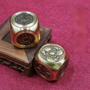 Bronze Six-Sided Rotatable Handle Ornaments Creative Tea Ceremony Table Zodiac Dice Decorations Turn The World Around Luck - Image 4