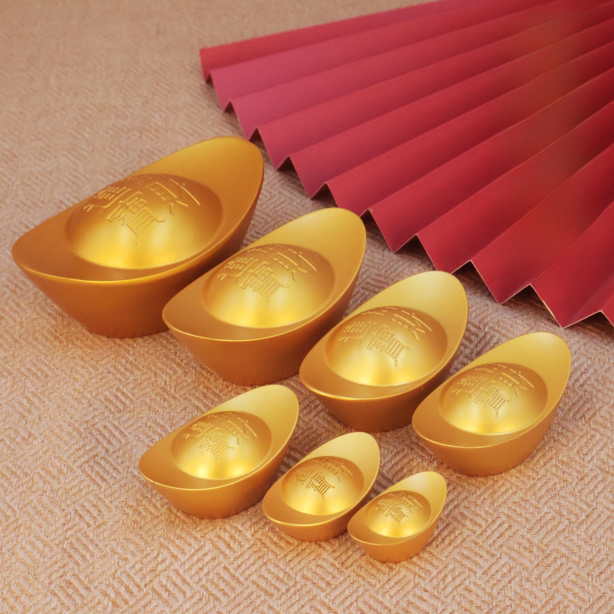 LA-731038646464_img0 Solid Gold Yuanbao Decoration Wealth Attraction Living Room Decorations Moving House Celebration Treasure Basin Gift Snake Year - Image 1