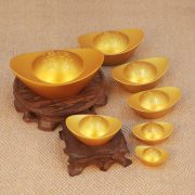 Solid Gold Yuanbao Decoration Wealth Attraction Living Room Decorations Moving House Celebration Treasure Basin Gift Snake Year - Image 2