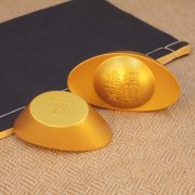 Solid Gold Yuanbao Decoration Wealth Attraction Living Room Decorations Moving House Celebration Treasure Basin Gift Snake Year - Image 3