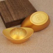 Solid Gold Yuanbao Decoration Wealth Attraction Living Room Decorations Moving House Celebration Treasure Basin Gift Snake Year - Image 4