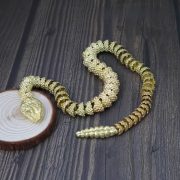 Retro Bronze 3D Dragon Snake Zodiac Figurine Rotatable Desktop Decorative Craftwork Snakelike Sculpture Tabletop Ornaments - Image 2