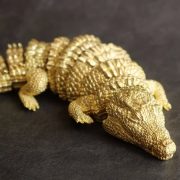 Retro Bronze Crocodile Desktop Ornaments Moveable Hand Office Tea Pet Decorations Bookshelf Crafts Metal Artwork - Image 3