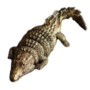 Retro Bronze Crocodile Desktop Ornaments Moveable Hand Office Tea Pet Decorations Bookshelf Crafts Metal Artwork - Image 5