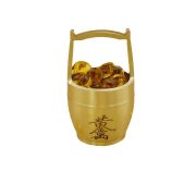 Bronze Bucket Of Gold Decorative Small Water Bucket Wealth Attraction Office Living Room Entrance Chinese Style Home Decoration - Image 5