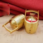 Bronze Rotating Bucket Of Gold Office Decorative Ornaments Creative Landscape Aquarium Bar Cabinet Decorations Custom Metal Craft
