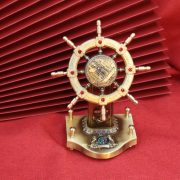 One Sails Smoothly Bronze Guiding Compass Boat Steering Wheel Decorative Ornaments Rotating Figurehead Nautical Home Crafts - Image 2